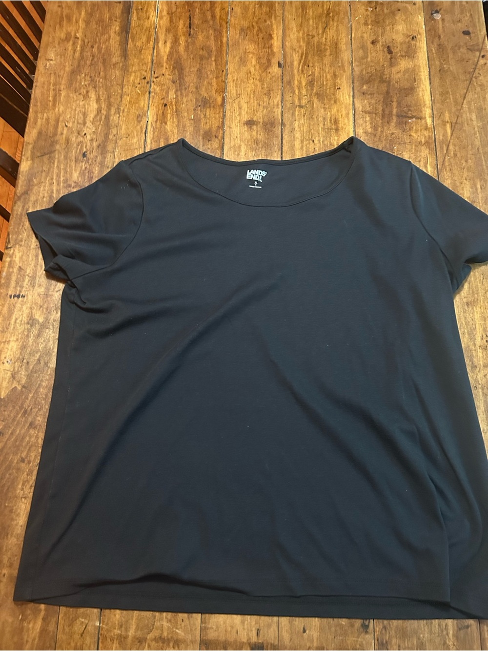 Lands' End Black Women's Short Sleeve Crew Tee